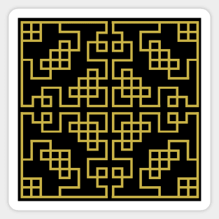 Black Gold Chinese Ornament Pattern Sticker